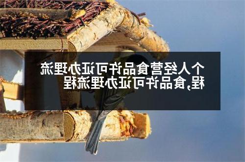 个人经营食品许可证办理流程,食品许可证办理流程